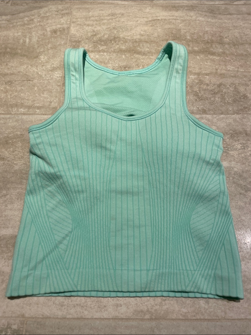 Lululemon Ebb to Street Rib Map Cropped Tank Top Wild Mint / Ice Green Size 2